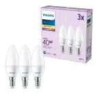 Lot 3x Philips Ampoule LED E14 Bougie Dépolie 5W 470lm - 827 Blanc Très Chaud