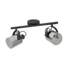 Eglo Plafonnier Berregas Acier Noir Chrome | IP20 - Convient pour 2x E27 