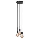 Nordlux Paco Pendelarmatuur Metaal 3-Spot Zwart | Geschikt voor 3x E27